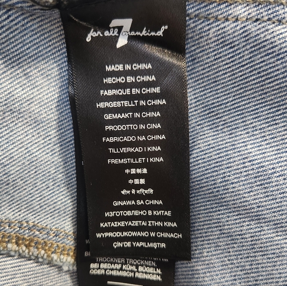 7 For All Mankind Blue Denim Mini Dress - Picture 14 of 16